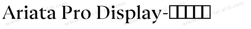 Ariata Pro Display字体转换